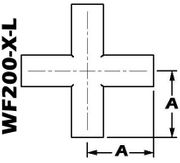 2.00" Tube OD 4-Way Cross, Long (WF200-X-L)