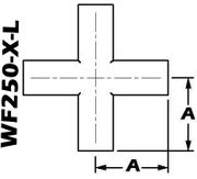 2.50" Tube OD 4-Way Cross, Long (WF250-X-L)