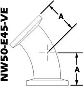 45 Degree Elbow, NW50 (NW50-E45-VE)