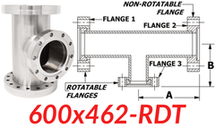 6.00" CF to 4.62" CF Reducing Tee (600x462-RDT)