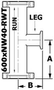 6.00" OD Conflat To NW40 Reducing Tee (600xNW40-RWT)