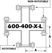 6.00"" OD Conflat Flange FOUR WAY CROSS (Long) (600-400-X-L)