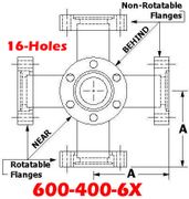 6.00" OD Conflat Flange Six-Way Cross (600-400-6X)