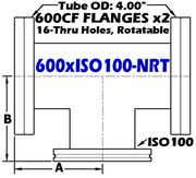 6.00" Conflat OD To ISO100 Non-Reducing Tee 600xISO100-NRT