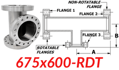 6.75" CF to 6.00" CF Reducing Tee (675x600-RDT)