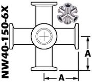 6-WAY Cross, NW40 (NW40-150-6X-OS)