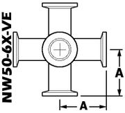 6-WAY Cross, NW50 (NW50-6X-VE)