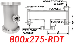 8.00" CF to 2.75" CF Reducing Tee (800x275-RDT)