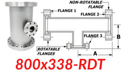 8.00" CF to 3.38" CF Reducing Tee (800x338-RDT)