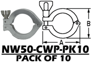 Aluminum Wing Clamp Fits: NW50 (NW50-CWP-PK10)