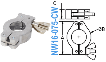 Aluminum Wing Clamp Fits: NW10 & NW16 (NW16-075-CW)