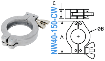 Aluminum Wing Clamp Fits: NW40 (NW40-150-CW)