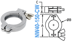 Aluminum Wing Clamp Fits: NW40 (NW40-150-CW)