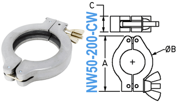 Aluminum Wing Clamp Fits: NW50 (NW50-200-CW)