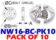 Bulkhead Clamp Fits: NW10 & NW16 (NW16-BC-PK10)