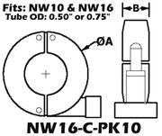 CNC Machined Clamp Fits: NW10 & NW16 (NW16-C-PK10)