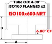 ISO100 To 6.00" OD Conflat Non-Reducing Tee ISO100x600-NRT