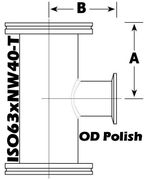 ISO63 to NW40 Reducing Tee (ISO63xNW40-T)