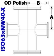 ISO63 to NW40 Series Reducing Cross (ISO63xNW40-X)