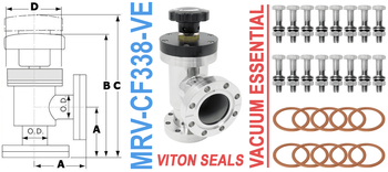 3.38" OD Conflat Manual Right Angle Valve (MRV-CF338VE)