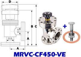 4.50" OD Conflat Manual Right Angle Valve (MRVC-CF450-VE)