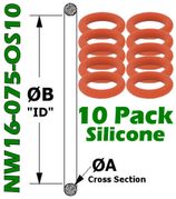 NW16 Silicone O-Rings (NW16-075-OS10)