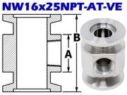 NW16 to 1/4" NPT Female Adaptive Tee (NW16x25NPT-AT-VE)