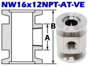 NW16 to 1/8" NPT Female Adaptive Tee (NW16x12NPT-AT-VE)