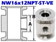 NW16 to 1/8" NPT Female Adaptive Tee (NW16x12NPT-ST-VE)