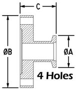 NW16 to 2.12" Conflat Straight Reducer (NW16x212-VE)