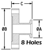 NW16 to 3.38" Conflat Straight Reducer (NW16x338-VE)