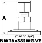 NW16 to 3/8" Swagelok (NW16x38SWG-VE)