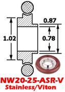 Stainless Adaptive Centering Ring NW20 to NW25 (NW20-25-ASR-V)