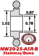 Stainless Adaptive Ring NW20 to NW25 (NW20-25-ASR-B)