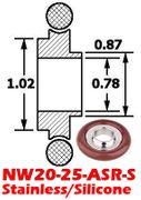 Stainless Adaptive Centering Ring NW20 to NW25 (NW20-25-ASR-S)