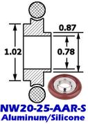 Aluminum Adaptive Centering Ring NW20 to NW25 (NW20-25-AAR-S)