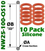 NW25 Silicone O-Rings (NW25-100-OS10)