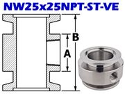 NW25 to 1/4" NPT Female Adaptive Tee (NW25x25NPT-ST-VE)