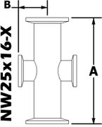 NW25 to NW16 Reducing Cross (NW25x16-X)