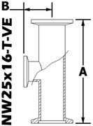 NW25 to NW16 Reducing Tee (NW25x16-T-VE)