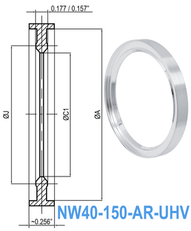 NW40 HV to UHV Metal Seal Centering Ring NW40-150-AR-UHV