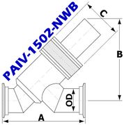 NW40 Pneumatic Angle Inline Valve PAIV-1502-NWB-CO