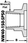 NW40 To 1/2" NPT (Female) NW40-150-SP50