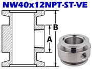 NW40 to 1/8" NPT Female Adaptive Tee (NW40x12NPT-ST-VE)