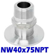 NW40 to 3/4" NPT, Male (NW40x75NPT)