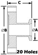 NW40 to 8.00" Conflat Straight Reducer (NW40x800-VE)