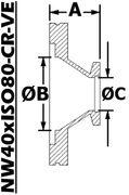 Conical Reducing Nipple (NW40xISO80-CR-VE)