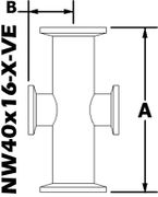 NW40 to NW16 Reducing Cross (NW40x16-X-VE)