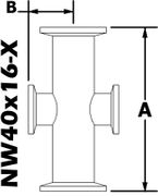 NW40 to NW16 Reducing Cross (NW40x16-X)