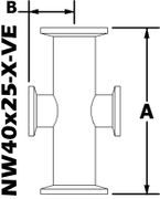 NW40 to NW25 Reducing Cross (NW40x25-X-VE)